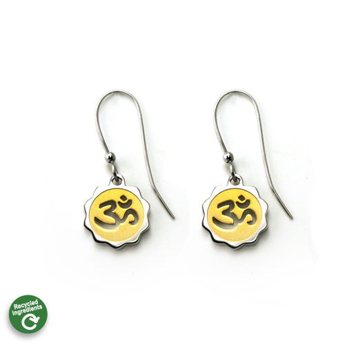 OM (2-Tone) Earrings – Yoga & Mindfulness Jewelry