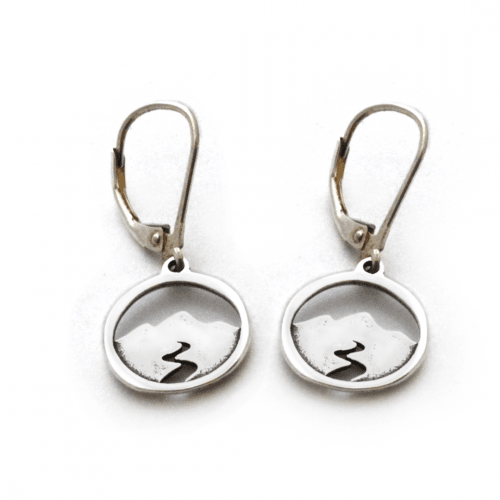 Mountain stream earrings in sterling silver