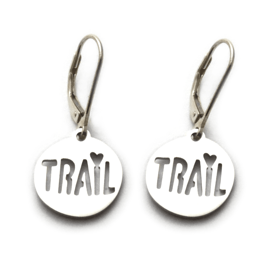 Trail hike love earrings in stainless steel