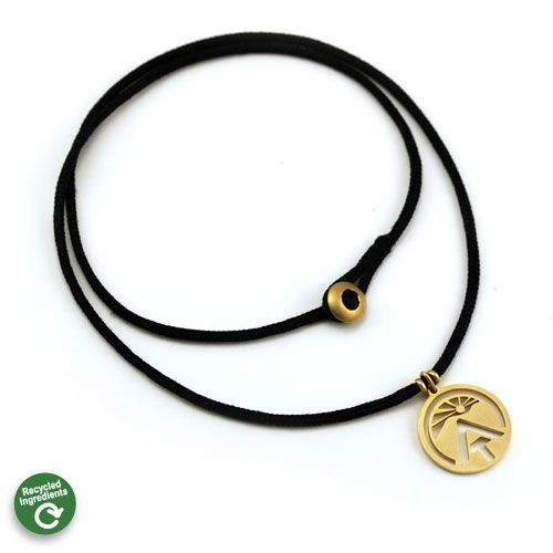 A.T. Sunburst Logo Mod Faux Gold Necklace