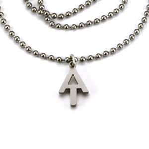 A.T. Logo Charm Ball Chain Necklace