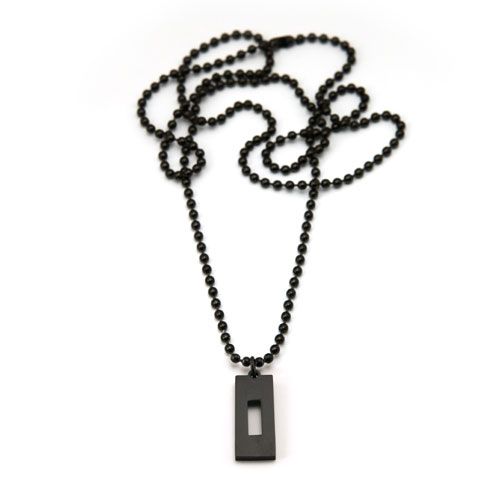 A.T. Blaze Black Ball Chain Necklace