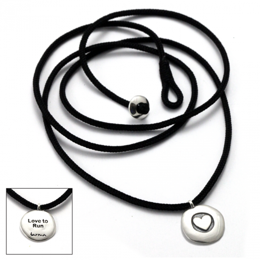 Heart Love 2 Run Disc Pendant