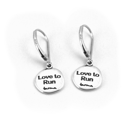 Heart Love to Run Disc Earrings