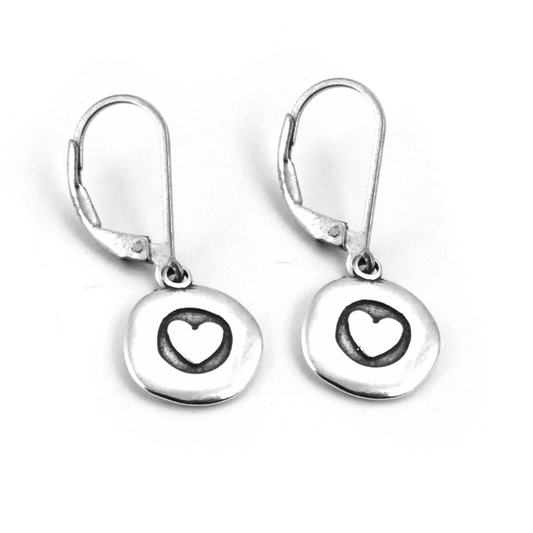 Heart Love to Run Disc Earrings