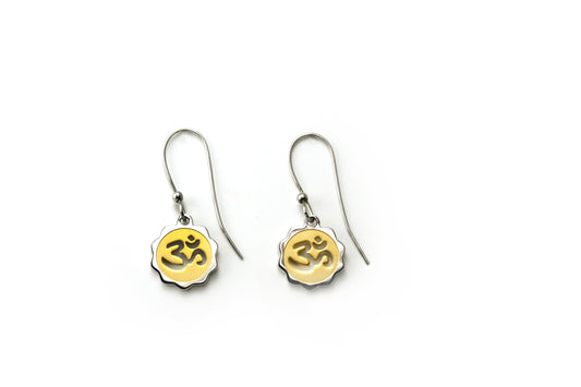 OM (2-Tone) Earrings – Yoga & Mindfulness Jewelry