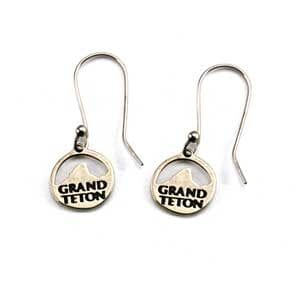 Grand teton national park earrings in white bronze