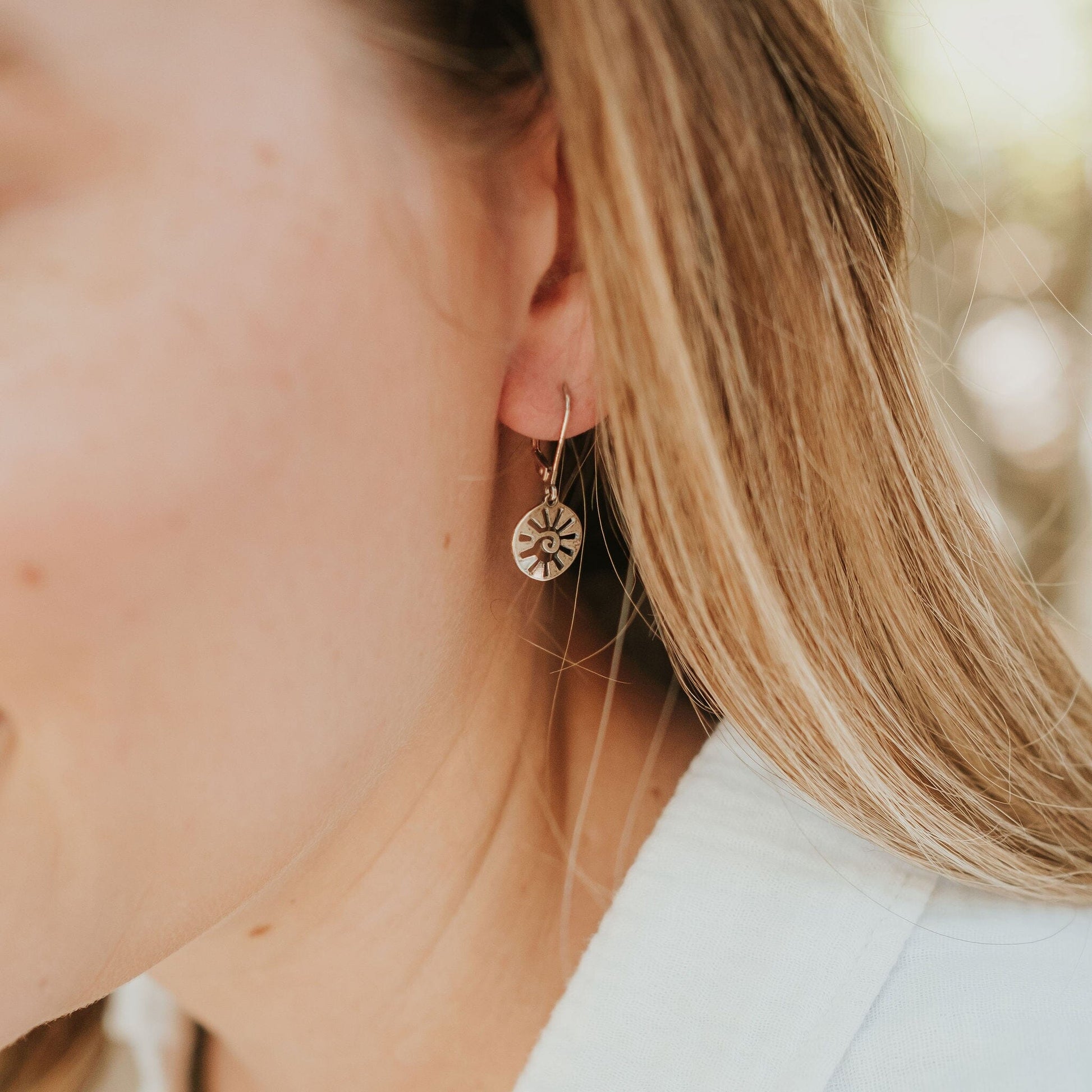 Sun earrings in sterling silver 