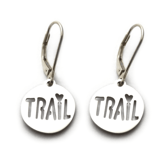 Trail hike love earrings in stainless steel