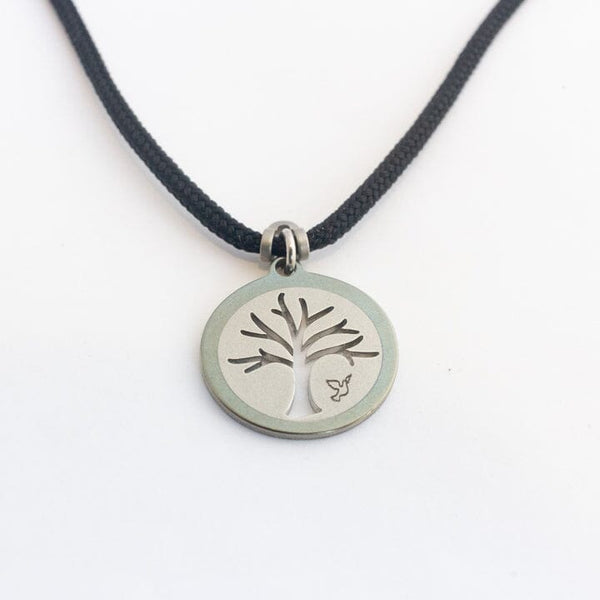 Woodlands, Silver Tree of Life Pendant on a Black Faux Leather Cord Ne –  Urban Drygoods, ltd