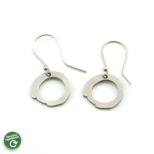 Zen circle earrings in stainless steel